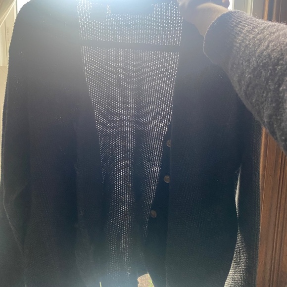 French Connection 100% wool - pure new wool v-neck chunky cardigan sweater - Picture 3 of 5